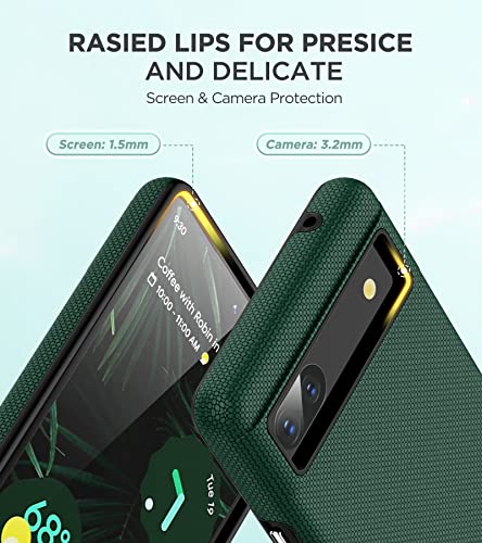 Kopbel for Google Pixel 6A Case [Military Grade Shockproof] with 2 Tempered Glass Camera Lens Protector, Dual Layer Protective Case for Pixel 8A Green