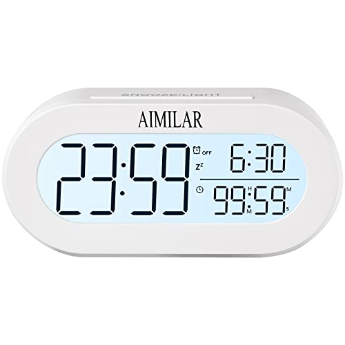 AIMILAR Digital Alarm Clock with Timer Digital Count Up Down Timer Kids Alarm Clocks with Snooze for Desk or Bedroom Students Home Office