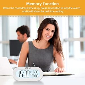 AIMILAR Digital Alarm Clock with Timer Digital Count Up Down Timer Kids Alarm Clocks with Snooze for Desk or Bedroom Students Home Office