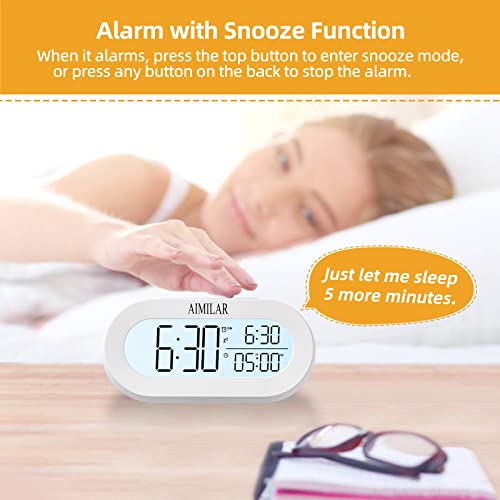 AIMILAR Digital Alarm Clock with Timer Digital Count Up Down Timer Kids Alarm Clocks with Snooze for Desk or Bedroom Students Home Office