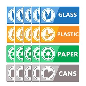 top label recycle label stickers for trash can,trash sorting recycling sticker sign for use in home and office,4x2 inch,20 pcs