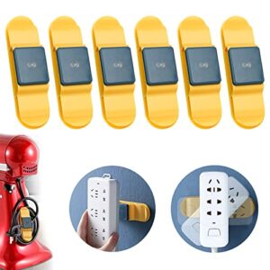6pc cord organizer for kitchen appliances, cord holder storage for sticking sockets, cable organizer for small home appliances, tidy wrap cord for mixer/blender/coffee maker/oven/air fryer (yellow)