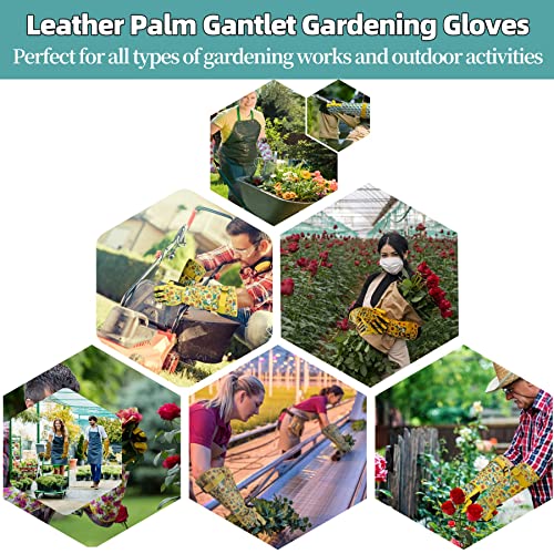 MSUPSAV Rose Gardening Gloves, Thorn Proof Gardening Gloves for Digging Planting Weeding,Gardening Gifts for Women (Medium, Sunflower)