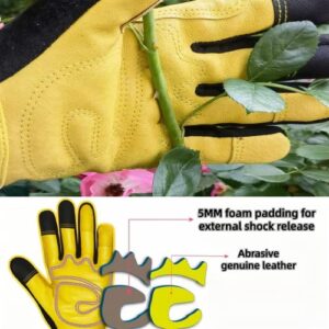 MSUPSAV Rose Gardening Gloves, Thorn Proof Gardening Gloves for Digging Planting Weeding,Gardening Gifts for Women (Medium, Sunflower)