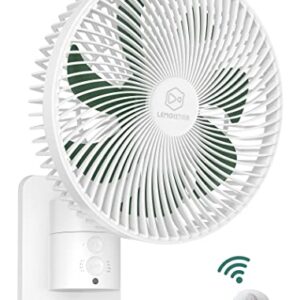 8.5 Inch Wall Mount Fan with A Remote Control and Timer, Small Portable Oscillation Socket Fan for RV, AC/DC(12V), 4 Speeds Garage Mounted Fans, Quiet Bedroom Fan for Kitchen, Bathroom,5.9 ft cord