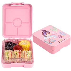 aohea bento lunch box for kids: bento boxes bpa free kids lunch box 4 compartment toddler bento box tritan lunch boxes toddler lunch containers for daycare or school(mermaid)
