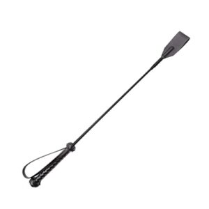 n/a non-slip handle black equestrian pu leather professional training outdoor sports racing portable whip riding crop