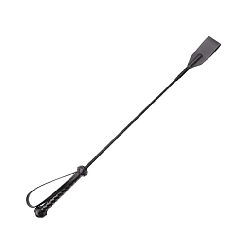 N/A Non-Slip Handle Black Equestrian PU Leather Professional Training Outdoor Sports Racing Portable Whip Riding Crop