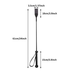 N/A Non-Slip Handle Black Equestrian PU Leather Professional Training Outdoor Sports Racing Portable Whip Riding Crop