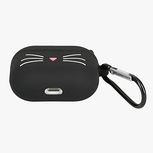 kwmobile Silicone Case Compatible with Apple AirPods 3 - Case Soft Cover - Cat Black/White