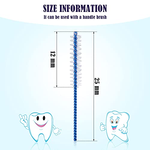 Cowwell Interdental Brush Teeth Soft Dental Picks Tooth Floss Interdental Brush Betweens Interdental Brush Refills White Refills for Tooth Cleaning (Moderate, 100 Pieces)