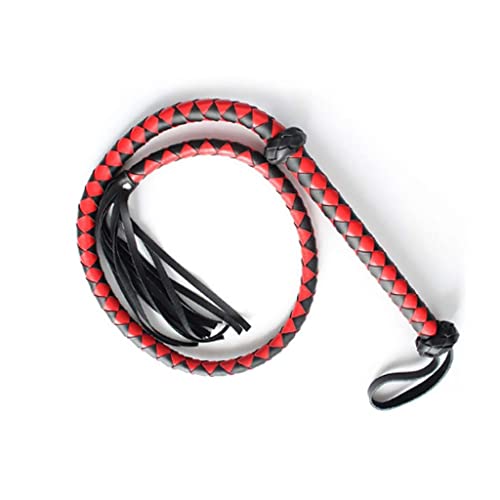 N/A Horse Riding Crops, Hand-Woven Woven Horse Whip, Equestrian Leather, Pimp, Whip, Horse Racing Equipment (Color : Red)