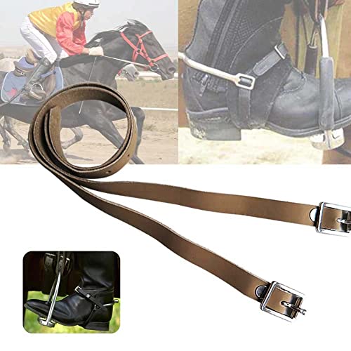 N/A 1 Pair of Spur Belts for Long-Term Training Horse Riding PU Leather Sports Accessories Outdoor Durable Solid Buckle Riding Equipment (Color : Brown)