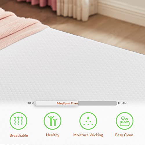 OUUI Twin Mattress, 5 Inch Cooling Gel Memory Foam Mattress in a Box with Breathable Cover Medium Firm Twin Bed Mattress for Bunk Bed, Trundle Bed, Pressure Relief, CertiPUR-US Certified