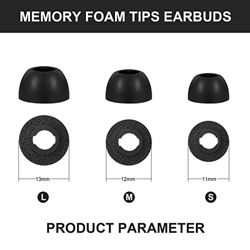 6 Pairs Memory Foam Earbud Tips for Samsung Galaxy Buds Pro Ear Tips S/M/L 3 Size Anti-Slip Replacement Earbud Tips for Galaxy Buds Pro Accessories