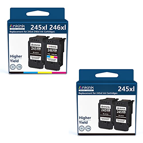 Ankink Higher Yield 245XL 246XL Ink Cartridge Black Color Combo and 2 Black Combo