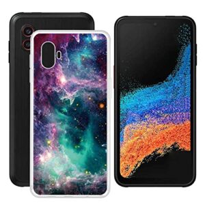 aqgg for samsung galaxy xcover 6 pro [6.60"] case, soft silicone bumper shell transparent flexible rubber phone protective cases tpu cover for samsung galaxy xcover 6 pro -starry sky