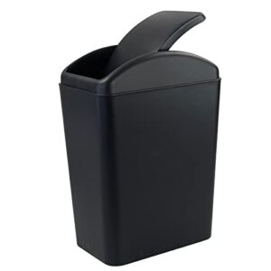 qskely 4.5 gallon plastic swing-top trash can, garbage can with swing lid, balck