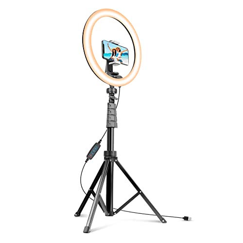 12-inch Ring Light with 62-inch Selfie Stick, Sensyne Tripod and Phone Holder, Selfie Remote Control Circle Light for Live Stream/Video Recording/TikTok, Compatible with All Phones and Cameras