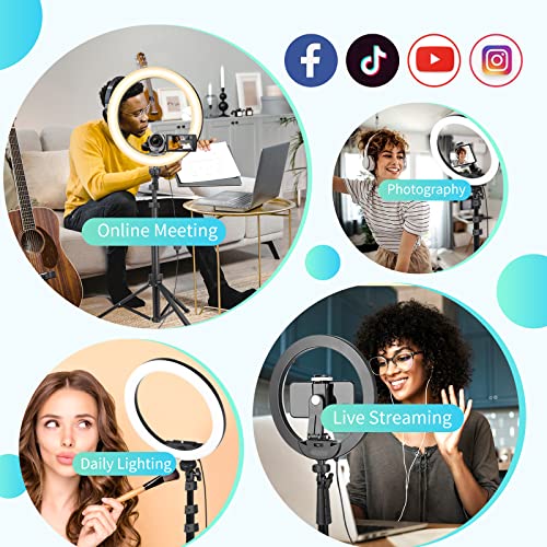 12-inch Ring Light with 62-inch Selfie Stick, Sensyne Tripod and Phone Holder, Selfie Remote Control Circle Light for Live Stream/Video Recording/TikTok, Compatible with All Phones and Cameras