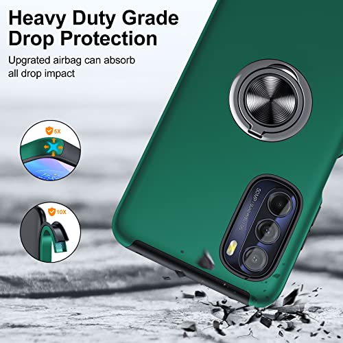 JAME for Moto G Stylus 5G 2022 Case, Slim Soft Shockproof Protective Case for Motorola G Stylus 5G Case 2022, with Invisible Ring Kickstand Case for Moto G Stylus 5G Case 2022, Green