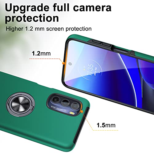 JAME for Moto G Stylus 5G 2022 Case, Slim Soft Shockproof Protective Case for Motorola G Stylus 5G Case 2022, with Invisible Ring Kickstand Case for Moto G Stylus 5G Case 2022, Green