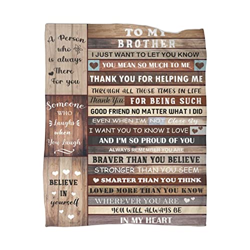 Gifts for Brother Blanket, Brother Gifts from Sister, Gifts for Brother Blanket- Big Brother Gift - Brother Gifts - to My Brother Throw Blanket Birthday Graduation Gifts for Brother Adult 60"x 50"