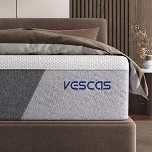 kescas 12 inch bamboo charcoal cooling gel memory foam full mattress -medium firm - with moisture wicking cover and edge support for motion isolating - made in north america