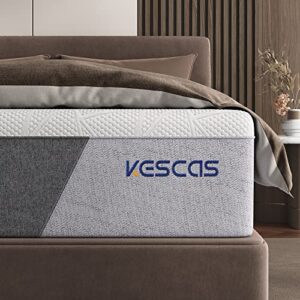 Kescas 12 Inch Bamboo Charcoal Cooling Gel Memory Foam Full Mattress -Medium Firm - with Moisture Wicking Cover and Edge Support for Motion Isolating - Made in North America