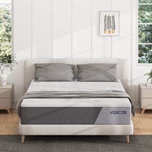 Kescas 12 Inch Bamboo Charcoal Cooling Gel Memory Foam Full Mattress -Medium Firm - with Moisture Wicking Cover and Edge Support for Motion Isolating - Made in North America