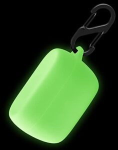 geiomoo silicone case compatible with jabra elite 4 active, protective cover with carabiner (luminous green)