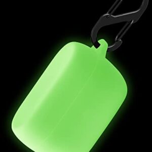 Geiomoo Silicone Case Compatible with Jabra Elite 4 Active, Protective Cover with Carabiner (Luminous Green)