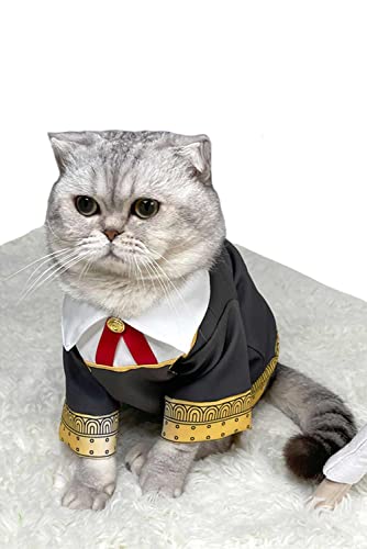 brehiay Cats Spy x Family Cosplay Funny Pet Clothes Anya Forger Costume Shirt for Cats Pets Halloween Costume