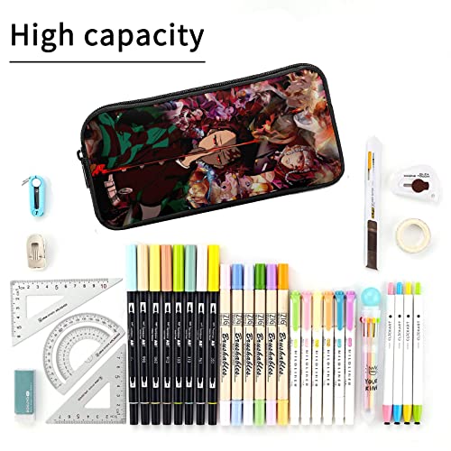 QIDOZVIY Anime Pencil Case Multifunction Stationary Bag with Zipper Durable Pencil Pouch Large Capacity Pen Bag for Men Women Teen Boy Girl