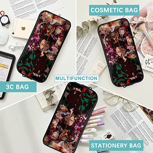 QIDOZVIY Anime Pencil Case Multifunction Stationary Bag with Zipper Durable Pencil Pouch Large Capacity Pen Bag for Men Women Teen Boy Girl