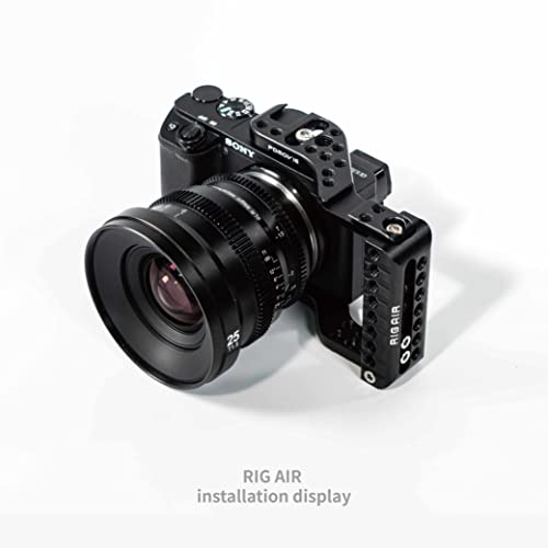 PDMOVIE Camera Half Cage, Compatible with Canon 5/6/7D, Sony A, Panasonic GH, Nikon D810, and Other Series Cameras, Comes with 2 Cold Shoe Sockets, Multiple 1/4 Inch Threaded Holes (RIG AIR)