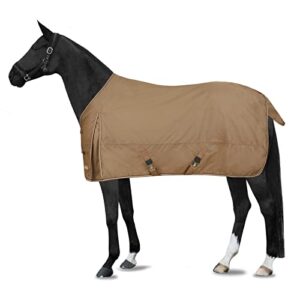 horze glasgow lightweight waterproof horse turnout blanket (100g fill) - cocoa mocha - 75 in