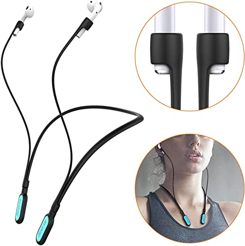 2pcs Silicone Neckband Compatible with Airpods Pro Strap, ROMSEA Anti-Lost Neck Straps Cable Cord Holder Compatible for Apple Airpods pro 2, 3, Pro, 2 & 1 Sports Wire Tether Connector