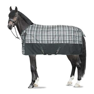 horze nevada 1200d lightweight waterproof horse turnout sheet with fleece lining (no fill) - urban chic - 81 in