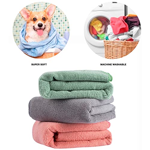 Microfiber Dog Towel, 3 Pack Large Pet Bath Towels 40″ x 20″, Quick Fast Drying Super Absorbent Lightweight Cat and Puppy Shower Essentials