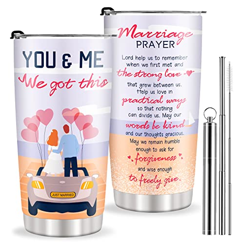 MOVNO Valentines Day Gifts for Her Wife - 20 Oz Stainless Steel Tumbler, Anniversary Wedding Gifts, Wife Gifts from Husband, Romantic Gifts for Her, Christmas Birthday Gift Ideas for Couples