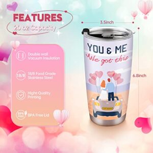 MOVNO Valentines Day Gifts for Her Wife - 20 Oz Stainless Steel Tumbler, Anniversary Wedding Gifts, Wife Gifts from Husband, Romantic Gifts for Her, Christmas Birthday Gift Ideas for Couples