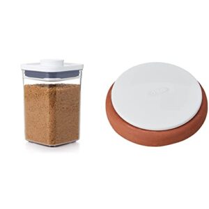 oxo good grips pop container - airtight food storage - 1.1 qt for brown sugar and more,transparent & good grips pop container brown sugar keeper
