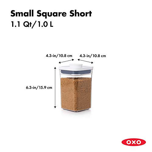 OXO Good Grips POP Container - Airtight Food Storage - 1.1 Qt for Brown Sugar and More,Transparent & Good Grips POP Container Brown Sugar Keeper