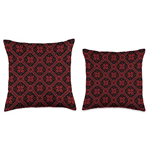 Palestinian Tatreez Palestinian Traditional Tatreez Throw Pillow, 16x16, Multicolor