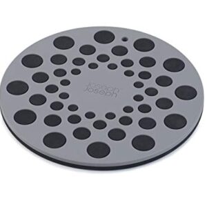 Joseph Joseph 85178 Tier Expandable Draining Mat, Gray, UK 2 & Spot-On Set of 2 Silicone Trivets, One Size, Gray