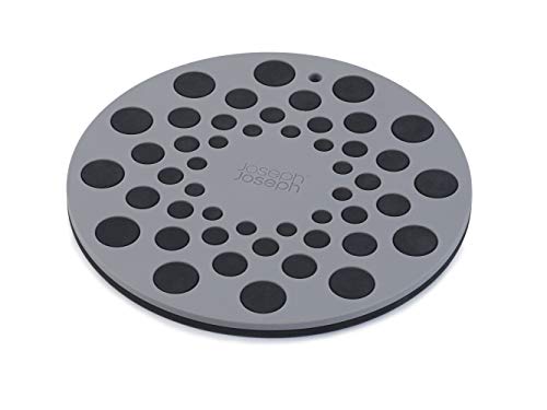 Joseph Joseph 85178 Tier Expandable Draining Mat, Gray, UK 2 & Spot-On Set of 2 Silicone Trivets, One Size, Gray