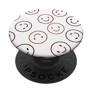 minimal smile pattern cute happy smiling face emotion art popsockets swappable popgrip