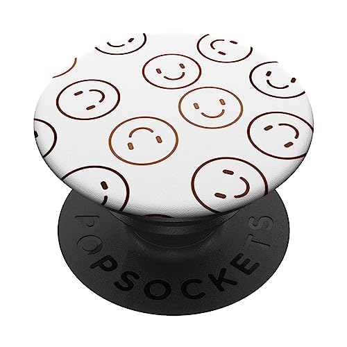 Minimal Smile Pattern Cute Happy Smiling Face Emotion Art PopSockets Swappable PopGrip