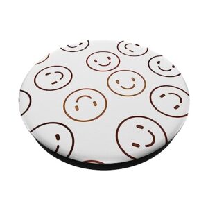 Minimal Smile Pattern Cute Happy Smiling Face Emotion Art PopSockets Swappable PopGrip